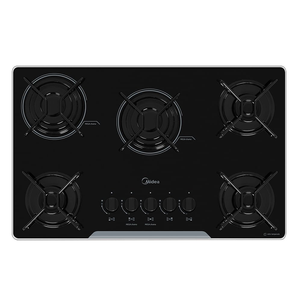 Cooktop Midea 5 Bocas com Mesa de Vidro Preto Md-gv50 – Bivolt