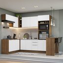 Ver imagem 1 de Armário de Cozinha Completa de Canto 489cm Rustic/Branco Stella Madesa