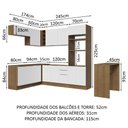 Ver imagem 4 de Armário de Cozinha Completa de Canto 489cm Rustic/Branco Stella Madesa