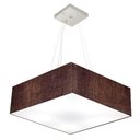 Ver imagem 1 de Lustre Pendente Quadrado Vivare Md-4137 Cúpula em Tecido 15/70x70cm - Bivolt Café 127/220v