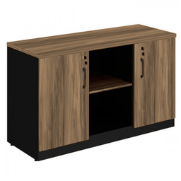 Armário Baixo Credenza – 1,20×0,74X0,45m – WORKSTART – NOGAL SEVILHA/PRETO - 1