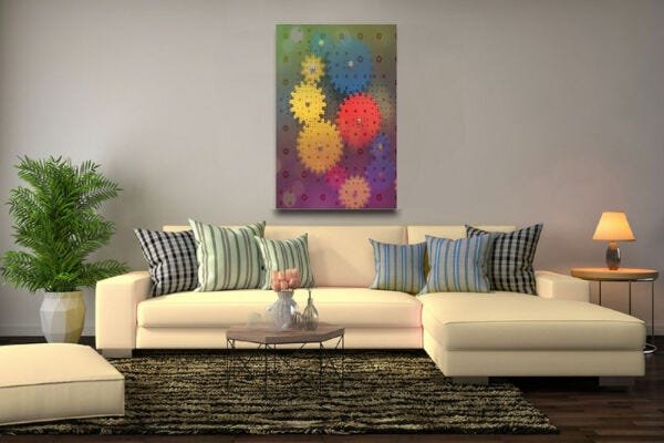 Quadro Decorativo Engrenagens Ilustrativas Abstratas - 2