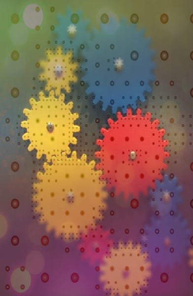 Quadro Decorativo Engrenagens Ilustrativas Abstratas - 3