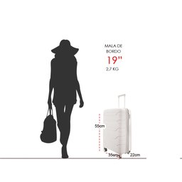 Mala de Bordo 10kg Viagem Expansiva Rígida Polipropileno Cadeado Tsa Rodas Duplas 360° Gladiador P1m - 5