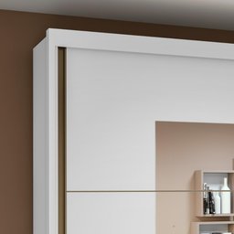 Guarda Roupa Easy Max 2 Portas C/ Espelho Branco Lopas - 3