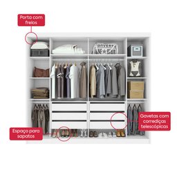 Guarda Roupa Easy Max 2 Portas C/ Espelho Branco Lopas - 7