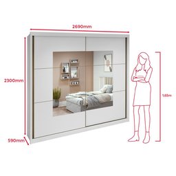 Guarda Roupa Easy Max 2 Portas C/ Espelho Branco Lopas - 9