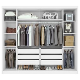 Guarda Roupa Easy Max 2 Portas C/ Espelho Branco Lopas - 6