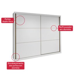 Guarda Roupa Easy Max 2 Portas C/ Espelho Branco Lopas - 12