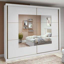 Guarda Roupa Easy Max 2 Portas C/ Espelho Branco Lopas - 2