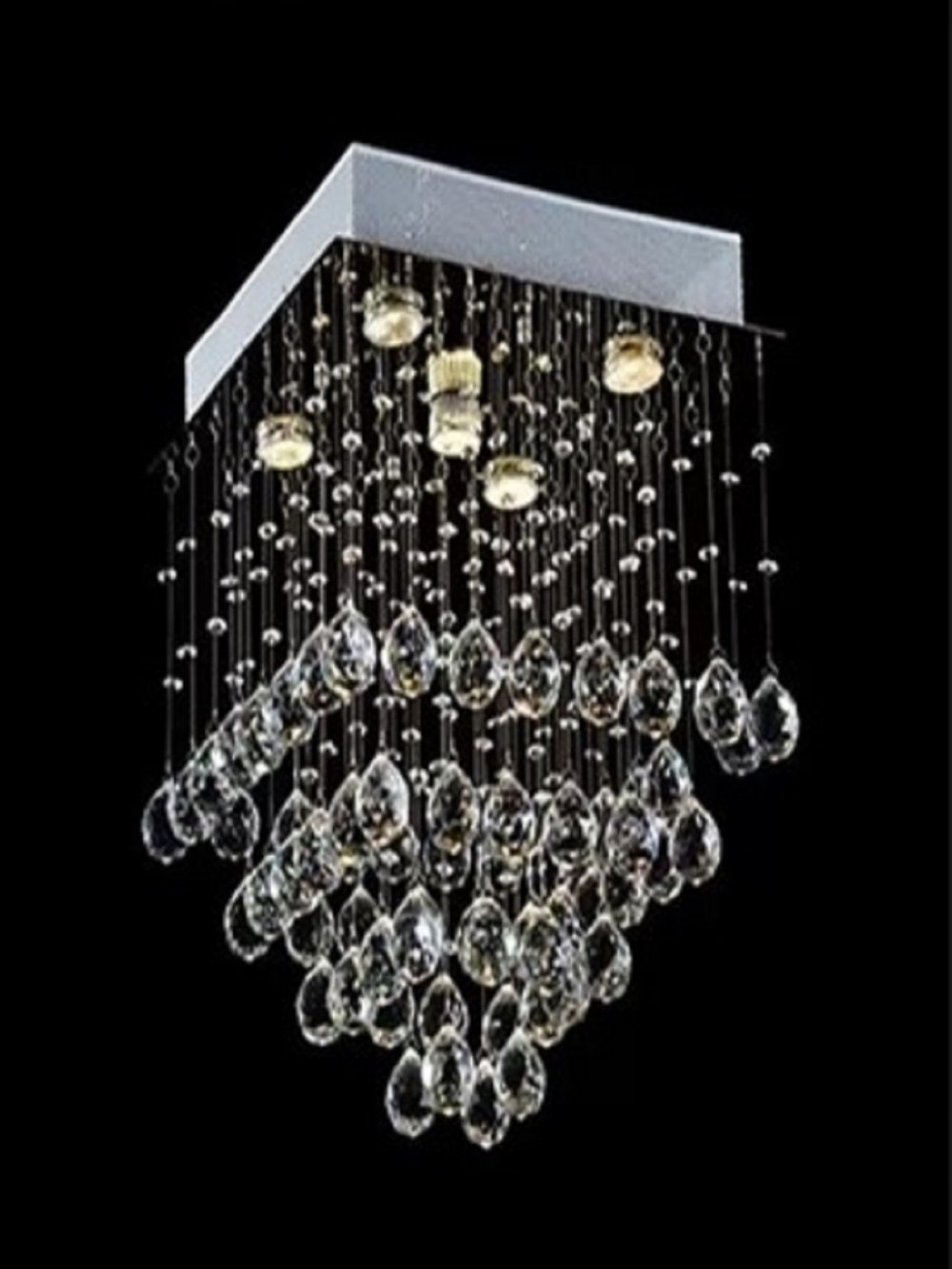 Lustre para Sala, Quarto, Hall, Sala de Jantar, Cozinha em Cristal K9 Base 38x38:40cm