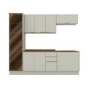 Ver imagem 2 de Cozinha Completa Fineze 10 Portas 2 Gavetas com Vidro e Tampo 100% MDF Areia Hp/Cinamomo - Henn