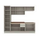 Ver imagem 3 de Cozinha Completa Fineze 10 Portas 2 Gavetas com Vidro e Tampo 100% MDF Areia Hp/Cinamomo - Henn