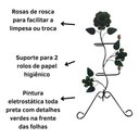 Ver imagem 3 de Kit para Banheiro 4 Peças em Ferro com Rosas:verde