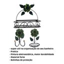 Ver imagem 4 de Kit para Banheiro 4 Peças em Ferro com Rosas:verde