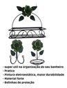 Ver imagem 4 de Kit para Banheiro 4 Peças em Ferro com Rosas:verde