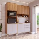 Ver imagem 2 de Armário de Cozinha Divina com Torre Quente 190 Cm 8 Portas Cinamomo/off White