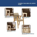 Ver imagem 5 de Cadeira de Jantar Flora Estrutura Madeira Maciça Revestimento em Linho Bege Kit 2 Peças Valdemó