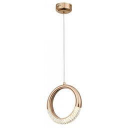 Pendente Aro Dourado Detalhe Acrílico 20cm Led 5W 3000K Bivolt PARIS LUZ - 1