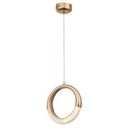 Ver imagem 1 de Pendente Aro Dourado Detalhe Acrílico 20cm Led 5W 3000K Bivolt PARIS LUZ