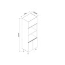 Ver imagem 3 de Paneleiro de Cozinha Modulado Conecta C/ 3 Portas e 2 Nichos P/ Forno Ebano/off White - Genialflex