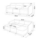 Ver imagem 4 de Sofá Cama Casal para Sala 306cm Polska K04 Bouclê Cinza - Mpozenato