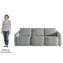 Ver imagem 5 de Sofá Cama Casal para Sala 306cm Polska K04 Bouclê Cinza - Mpozenato