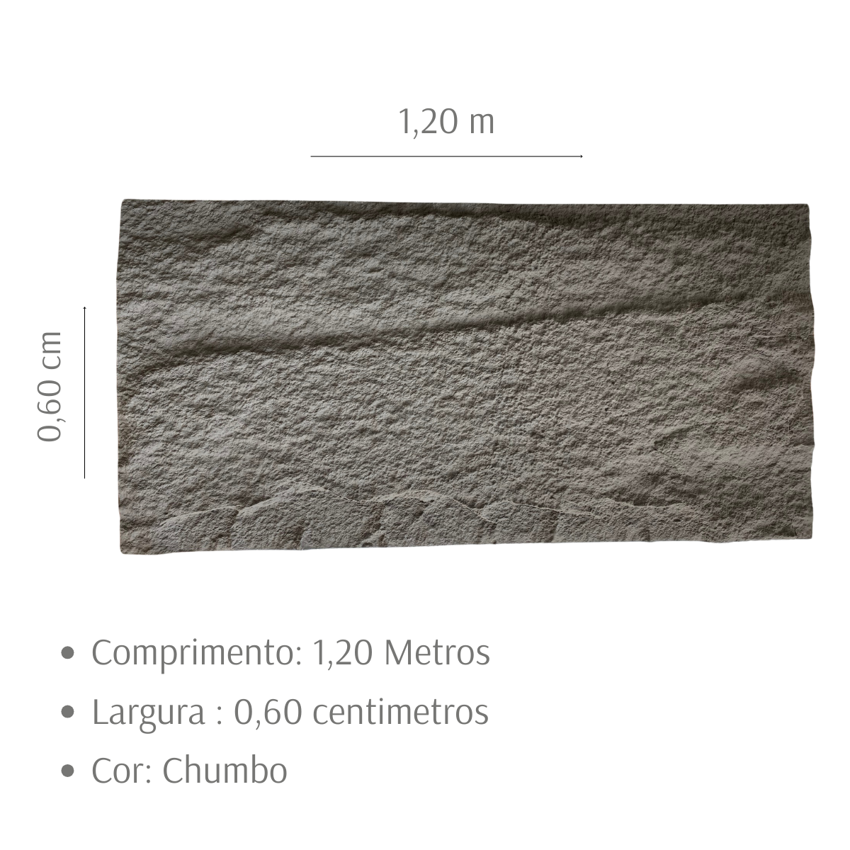 Concreto de Pedra Artificial Duravel Revestimento 1,20x0,60 - 2