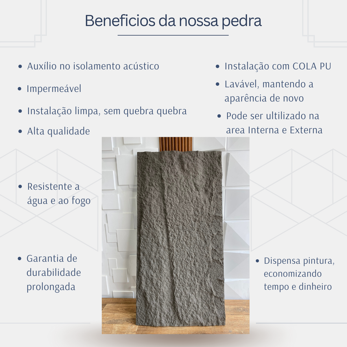 Concreto de Pedra Artificial Duravel Revestimento 1,20x0,60 - 4