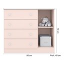Ver imagem 3 de Quarto de Bebê Doce Sonho com Cômoda 2561 e Berço Simples 1 Qmovi Rosa Acetinado