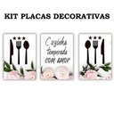 Ver imagem 2 de Kit Quadros Decorativos Cozinha Temperada com Amor Kit135