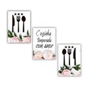 Ver imagem 3 de Kit Quadros Decorativos Cozinha Temperada com Amor Kit135