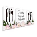Ver imagem 1 de Kit Quadros Decorativos Cozinha Temperada com Amor Kit135