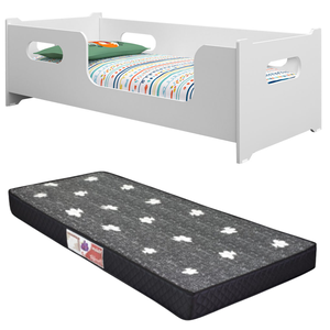 Cama Solteiro Montessori Proteção Grade Lateral Colchão D20