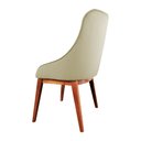 Ver imagem 5 de Kit 6 Cadeiras de Jantar Estofada Elisa Anatômica Veludo Bege Base Madeira Maciça Mel