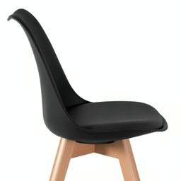 Conjunto Mesa Leda Preta 80cm Sala Cozinha Jantar e 4 Cadeiras Leda Preta Moderno e Compacto - 4