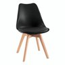 Conjunto Mesa Leda Preta 80cm Sala Cozinha Jantar e 4 Cadeiras Leda Preta Moderno e Compacto - 10