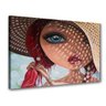 Quadro Decorativo Moça Dama de Chapeu Figurativa - 1