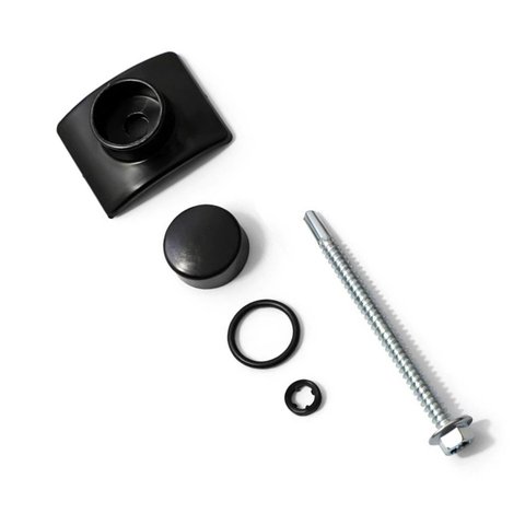 Kit Vedação Fixação Parafuso Capa Telhas Colonial PVC 10 un Preto