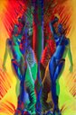 Ver imagem 3 de Quadro Decorativo Mulheres Dualidade Ilustrativo Abstrato