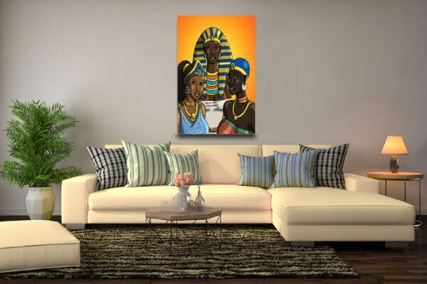 Quadro Decorativo Mulheres Africanas Ilustrativo de Sala - 2