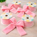 Ver imagem 1 de Rolo Fita Pelúciada Aramada Rosa Páscoa 6,3cm 2,7m Kit 4pçs