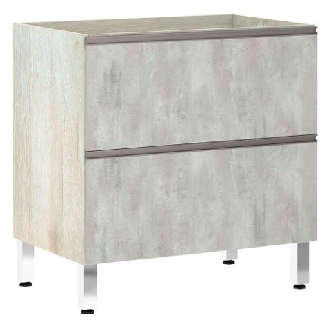Balcão de Cozinha sem Tampo 80cm Misto 1 Porta Basculante e 1 Gavetão Luci Luciane Móveis