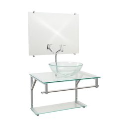 Gabinete de Vidro 60cm para Banheiro Cuba Redonda Incolor - DaHora - 2