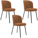 Ver imagem 1 de Kit 3 Cadeiras Sala de Jantar Estofada Gavi L02 Bouclê Terracota - Lyam Decor