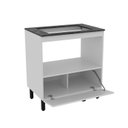 Ver imagem 2 de Balcão de Cozinha BL3315 para Cooktop 4 Bocas 75cm 1 Porta Branco/Lunar