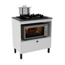 Ver imagem 4 de Balcão de Cozinha BL3315 para Cooktop 4 Bocas 75cm 1 Porta Branco/Lunar