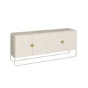 Ver imagem 5 de Balcão Buffet 180cm 4 Portas Orgânico Pé Metal Luna Offwhite