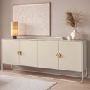 Ver imagem 1 de Balcão Buffet 180cm 4 Portas Orgânico Pé Metal Luna Offwhite