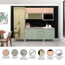 Ver imagem 4 de Armário De Cozinha 6 Peças Sem Tampo Crema Com Verde
